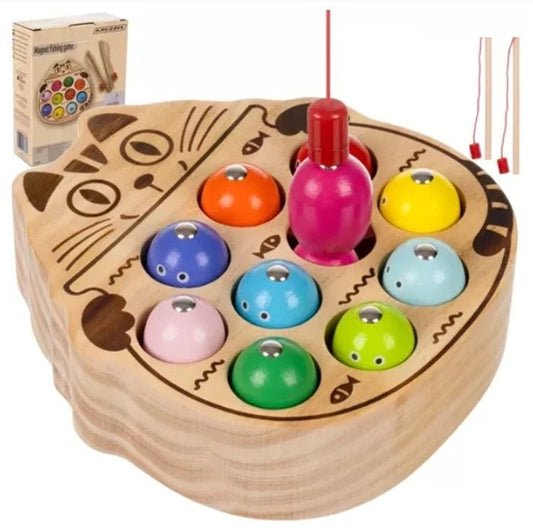 Magnetinis žaidimas vaikams "Kačiukas" | Medinis lavinamasis žaislas – ekologiškas medinis žaislas iš ekozaislai.lt